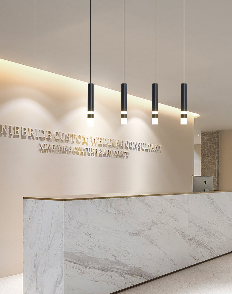 Eigentijdse LED 1-licht plafond hanger licht acryl lineaire hangende lamp voor woonkamer