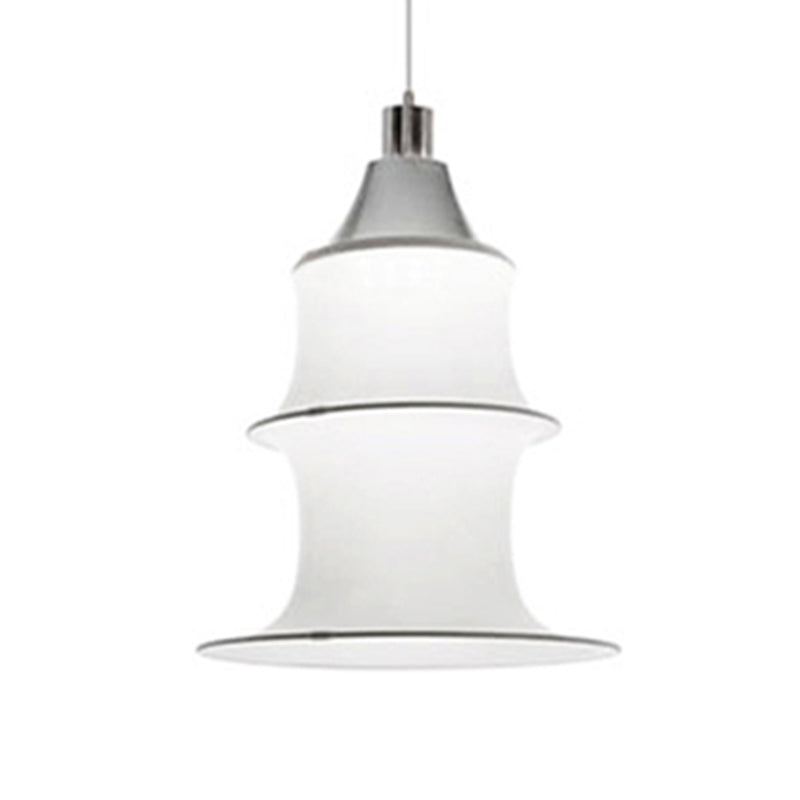 Hedendaagse witte zijden hanglamp LICHT BEWERK 1 Licht geometrisch hangend plafondlicht