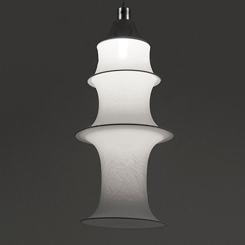 Hedendaagse witte zijden hanglamp LICHT BEWERK 1 Licht geometrisch hangend plafondlicht