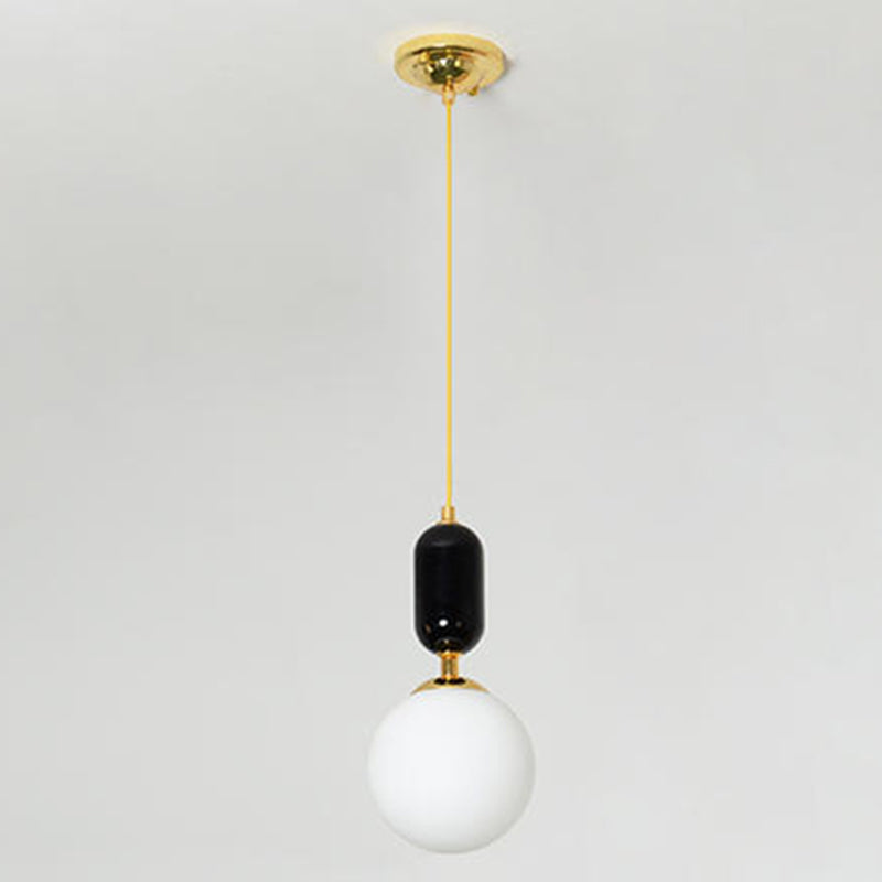 1-licht melkglas gesuspendeerd verlichtingsarmatuur minimalisme hanger lichtkit voor eetkamer