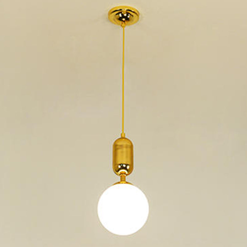 1-licht melkglas gesuspendeerd verlichtingsarmatuur minimalisme hanger lichtkit voor eetkamer