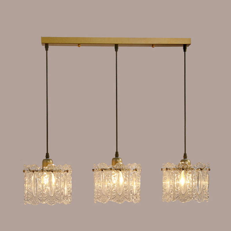 Gold Glass Pendant Lighting Fixtures Minimalism Ceiling Pendant for Dining Room