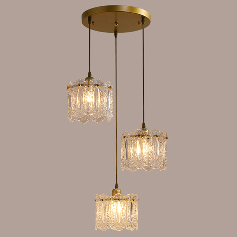 Gold Glass Pendant Lighting Fixtures Minimalism Ceiling Pendant for Dining Room