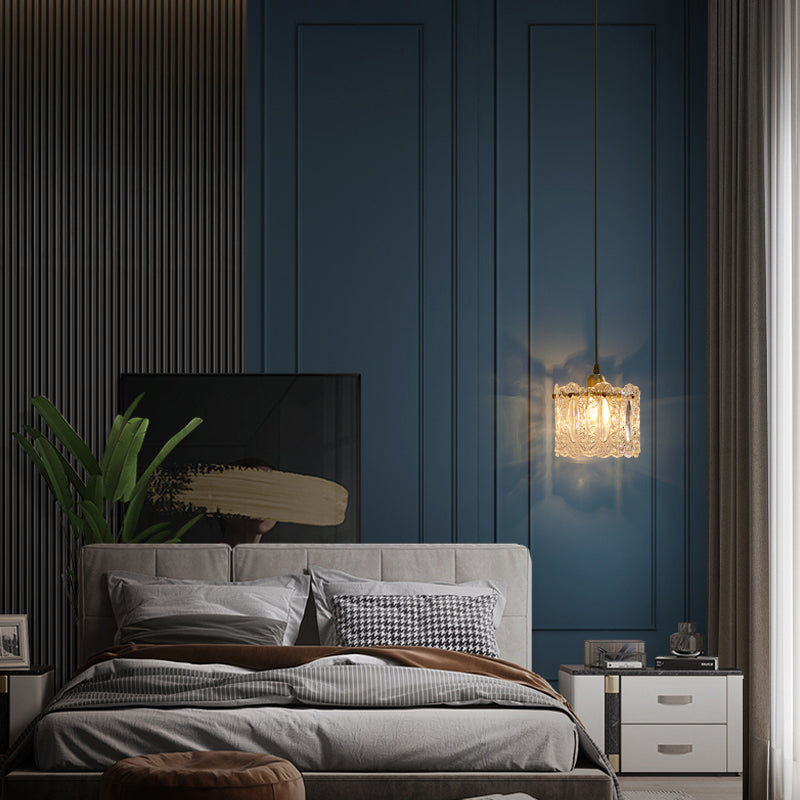 Gold Glass Pendant Lighting Fixtures Minimalism Ceiling Pendant for Dining Room