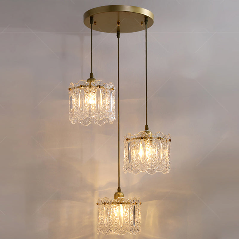 Gold Glass Pendant Lighting Fixtures Minimalism Ceiling Pendant for Dining Room