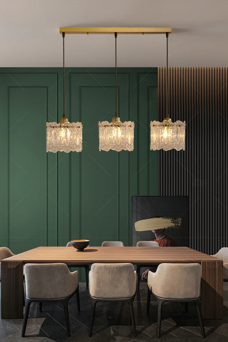 Gold Glass Pendant Lighting Fixtures Minimalism Ceiling Pendant for Dining Room