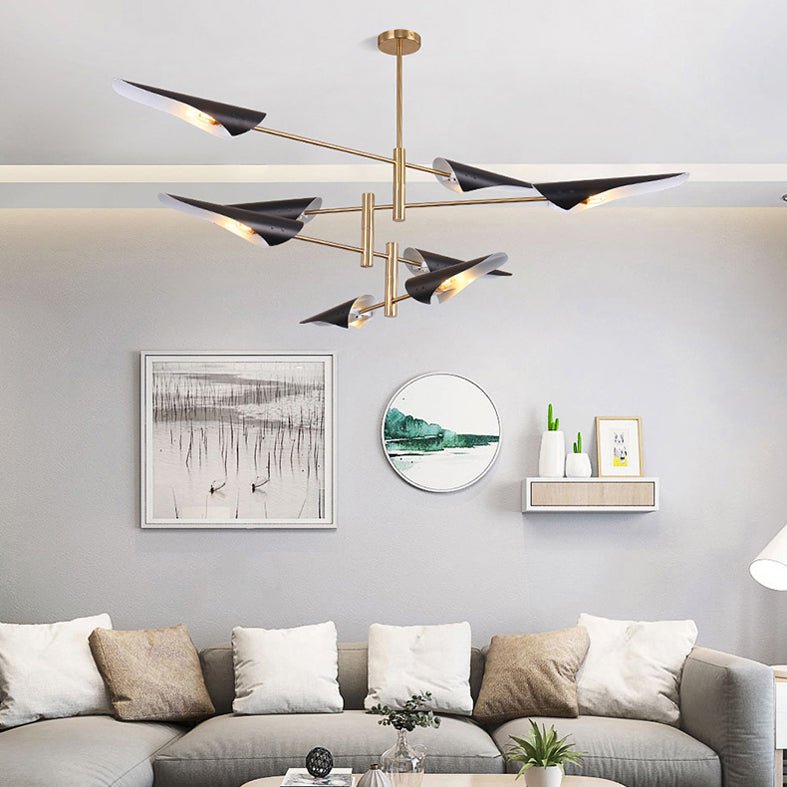 Metal de black metal moderno accesorios de iluminación de sputnik luces colgantes para sala de estar