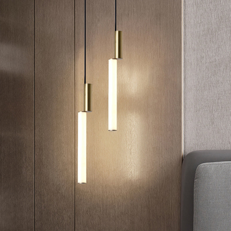 Cylindrical Hanging Ceiling Light Modern Acrylic LED Bedroom Suspended Lighting Fixture