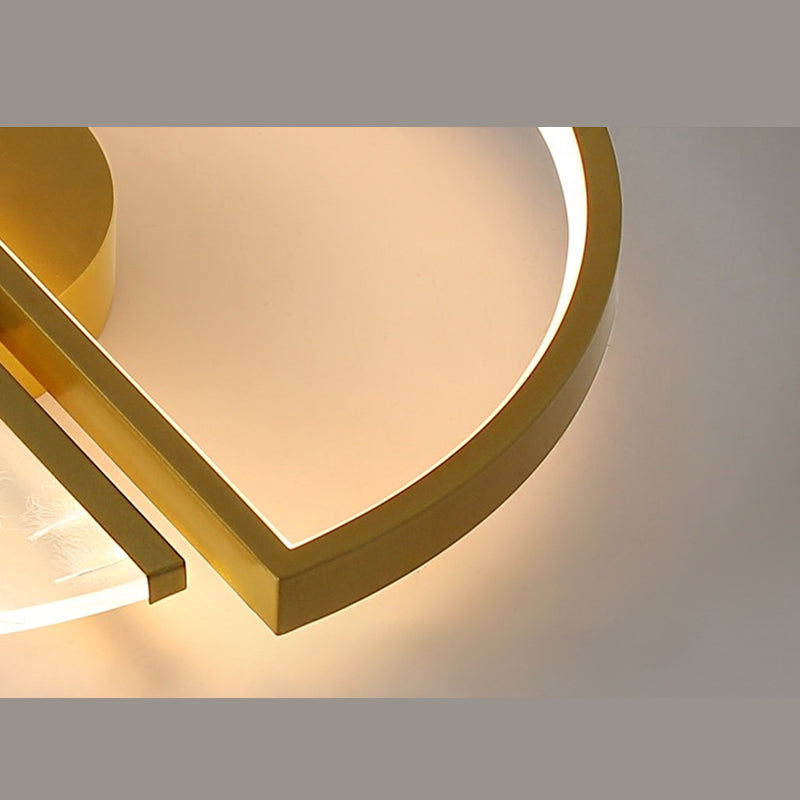 Aluminium Circulaire LED Ceiling Light in Modern Creative Style Acrylic Feather Flush Mount