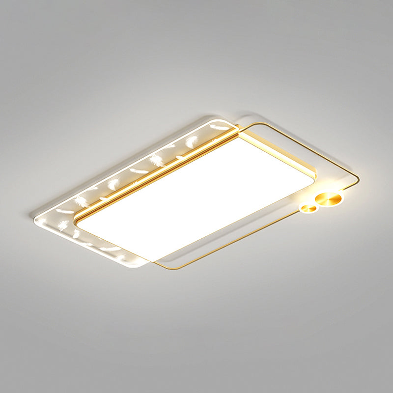 Geometric Feather LED Flush Mount in Modern Creative Style Iron Ceiling Light with Acrylic Shade