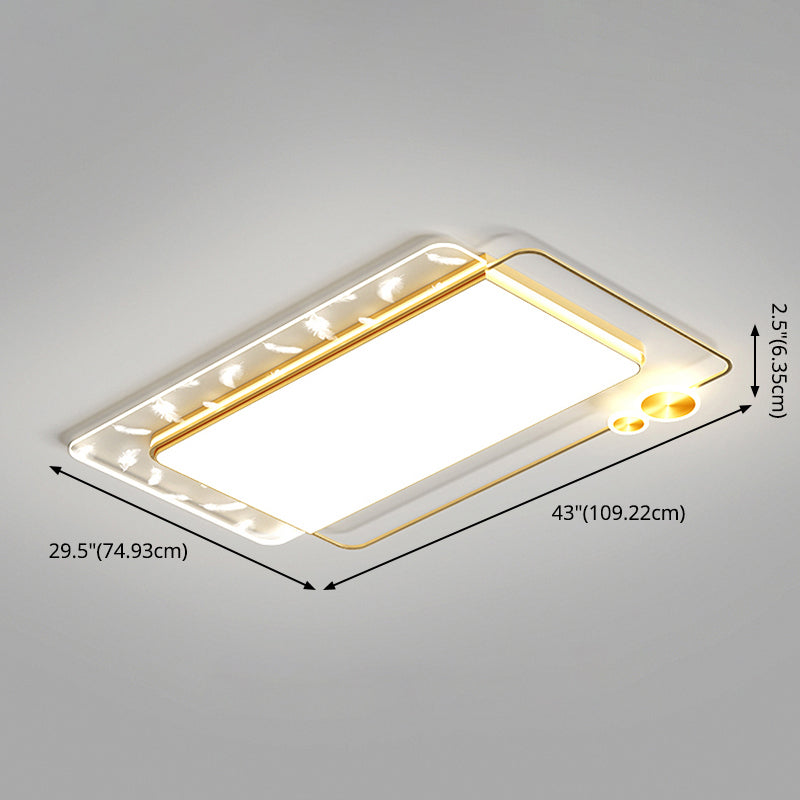 Geometric Feather LED Flush Mount in Modern Creative Style Iron Ceiling Light with Acrylic Shade