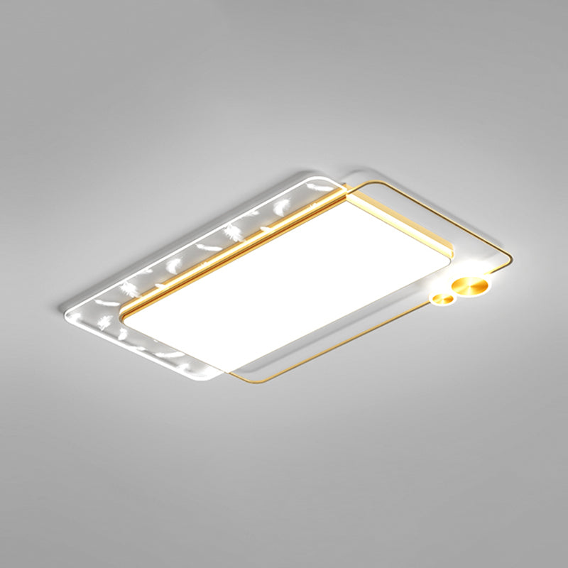 Geometric Feather LED Flush Mount in Modern Creative Style Iron Ceiling Light with Acrylic Shade