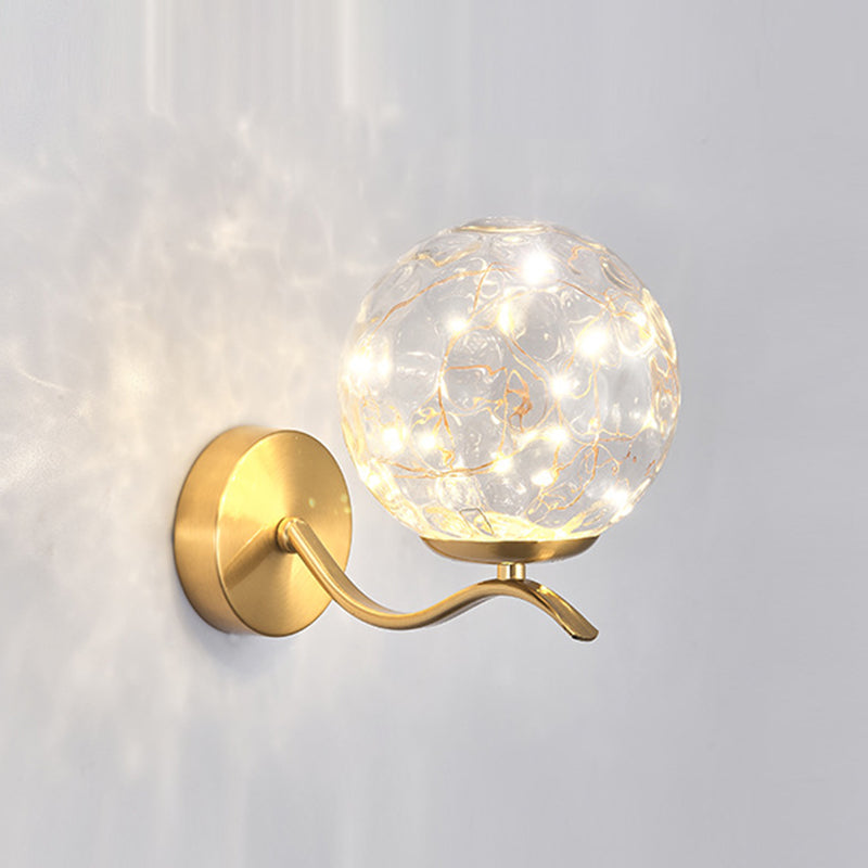 Globe Wrought Iron LED Wall Lamp in Modern Creative Style Glass Wall Light for Interior Spaces
