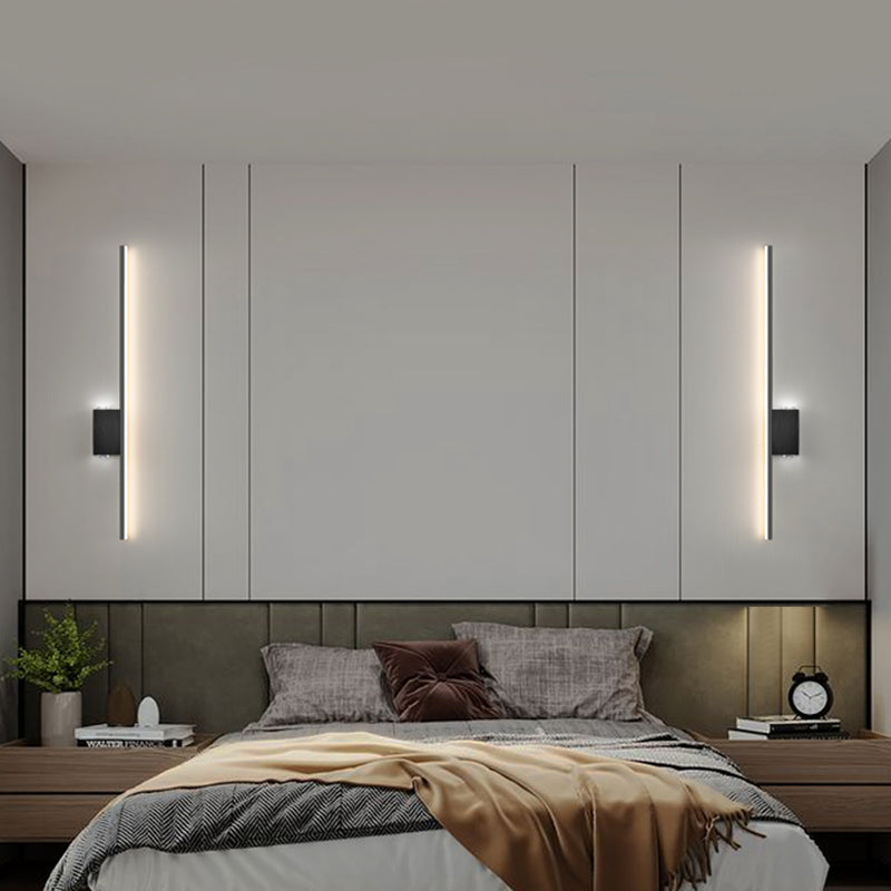 Lámpara de lámpara de montaje de pared lineal moderna lineal lámpara de pared de 1 luces para dormitorio