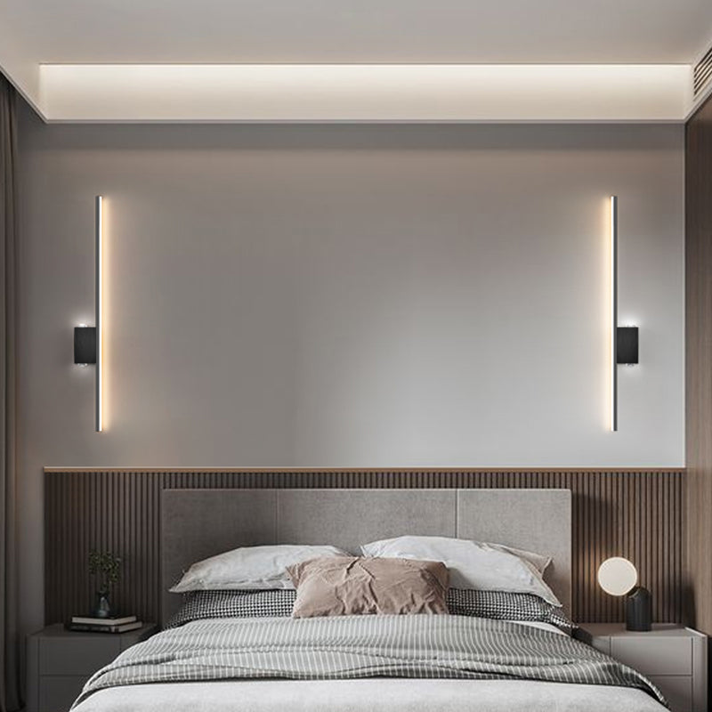 Lámpara de lámpara de montaje de pared lineal moderna lineal lámpara de pared de 1 luces para dormitorio