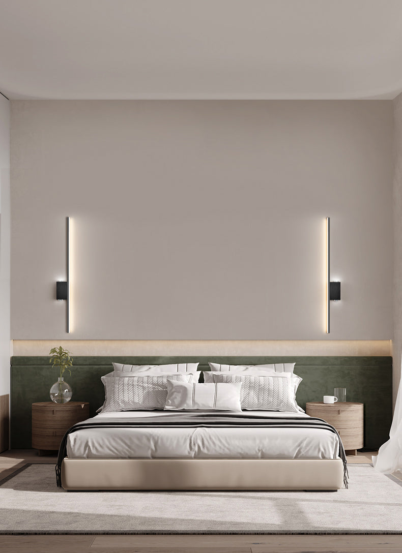 Lámpara de lámpara de montaje de pared lineal moderna lineal lámpara de pared de 1 luces para dormitorio