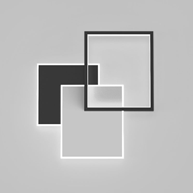 Black Contemporary Metal LED Wall Mounted Lighting 1-Light Wall Sconce for Bedroom