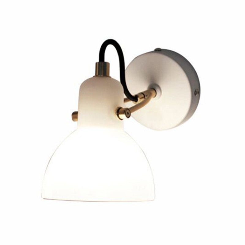 Contemporary Armed Wall Mounted Light Fixture 1-Light Glass Sconce Light for Bedroom