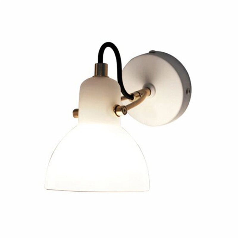 Contemporary Armed Wall Mounted Light Fixture 1-Light Glass Sconce Light for Bedroom