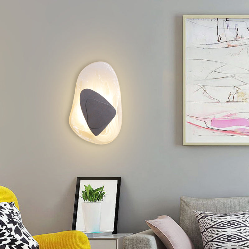 Illuminazione a parete di vetro contemporanea a 1 luce geometrica di sconde per soggiorno