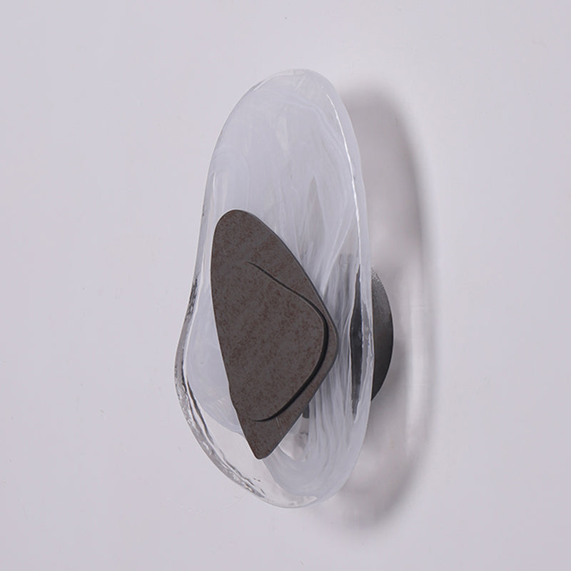 Illuminazione a parete di vetro contemporanea a 1 luce geometrica di sconde per soggiorno