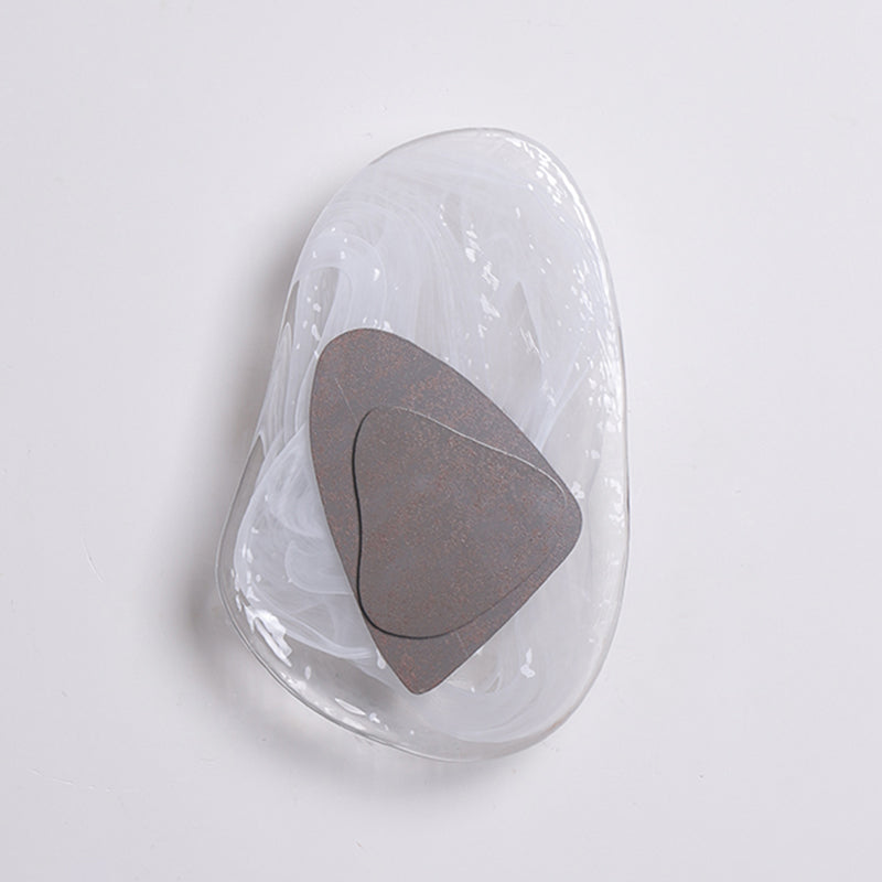 Illuminazione a parete di vetro contemporanea a 1 luce geometrica di sconde per soggiorno