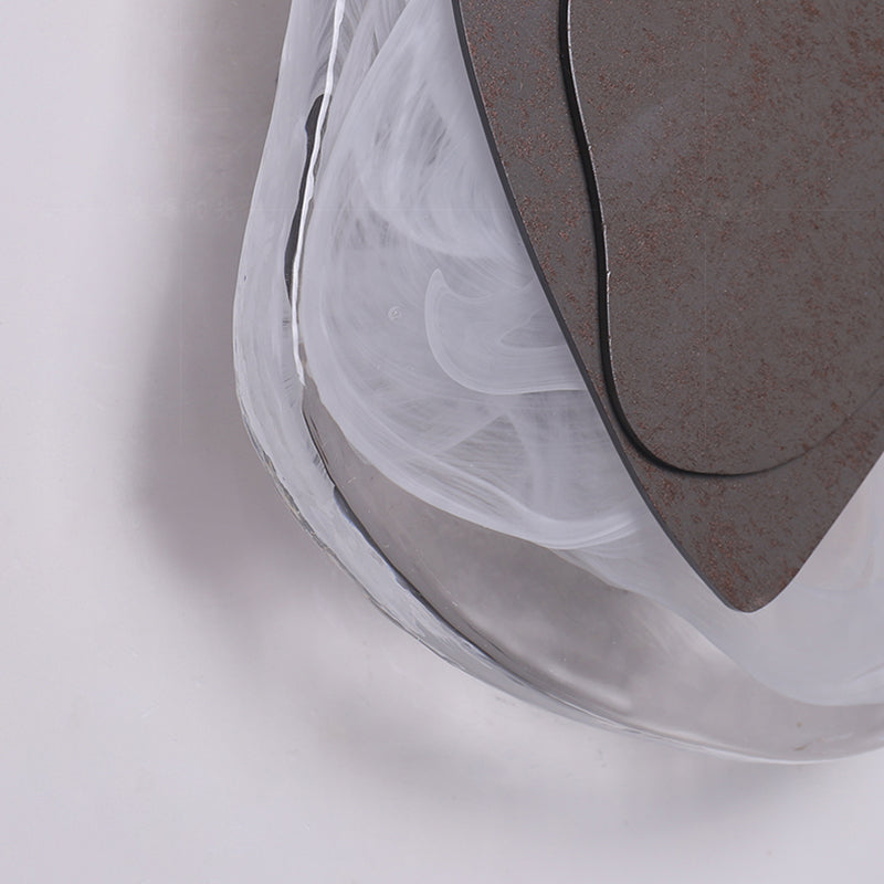 Illuminazione a parete di vetro contemporanea a 1 luce geometrica di sconde per soggiorno