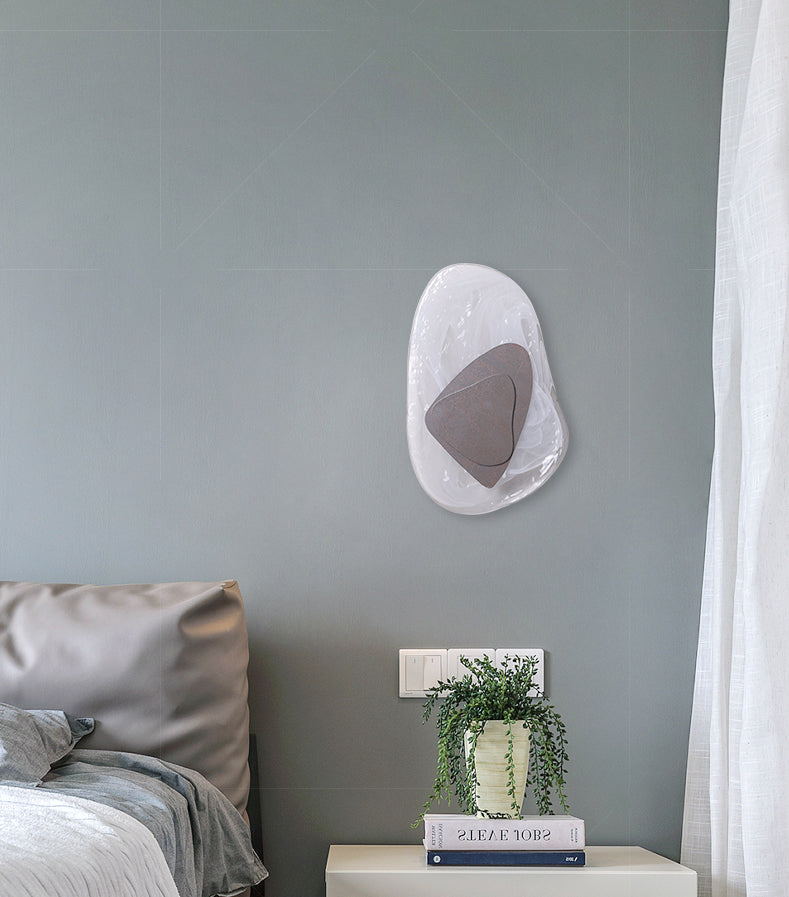 Illuminazione a parete di vetro contemporanea a 1 luce geometrica di sconde per soggiorno