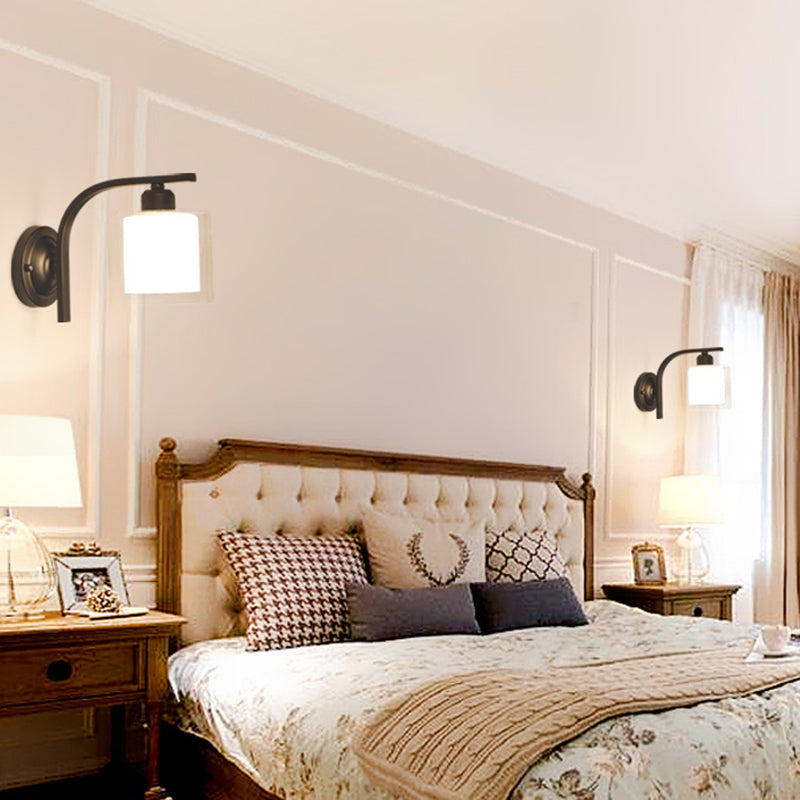 Schwarze klare Glaswandlampe Leuchte Industriestil Lampe für Wohnzimmer