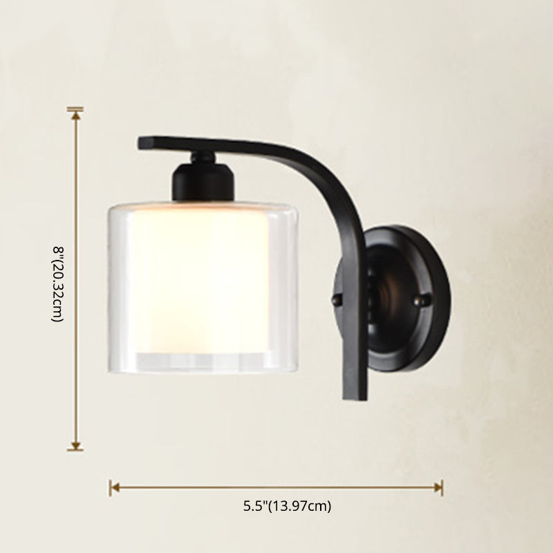 Schwarze klare Glaswandlampe Leuchte Industriestil Lampe für Wohnzimmer