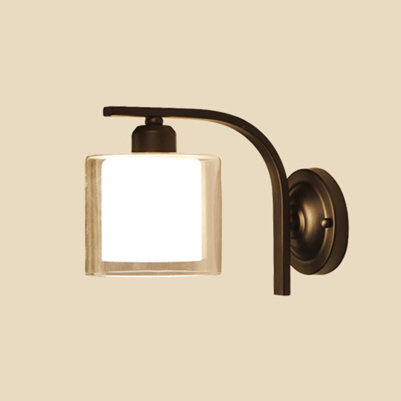 Schwarze klare Glaswandlampe Leuchte Industriestil Lampe für Wohnzimmer