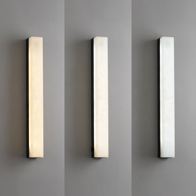 Marble Contemporary Wall Sconce 1-Light Linear Wall Mounted Lighting for Living Room