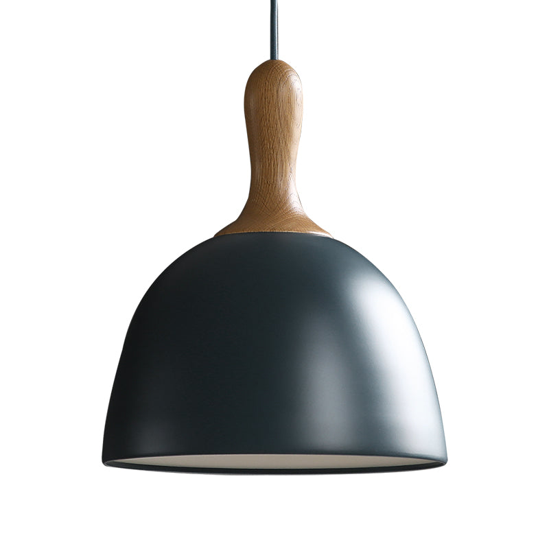Dome Metal Pendant Ceiling Light Modern Style 1 Light Dark Army Green Hanging Lamp