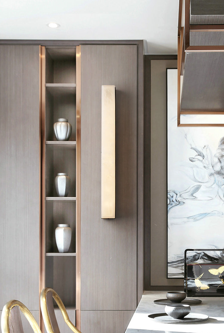 Marble Contemporary Wall Sconce 1-Light Linear Wall Mounted Lighting for Living Room