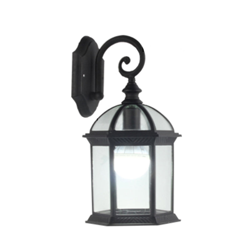 Zylinder klarer Glaswandhalterung 1-Licht Vintage Außenwandbeleuchtung