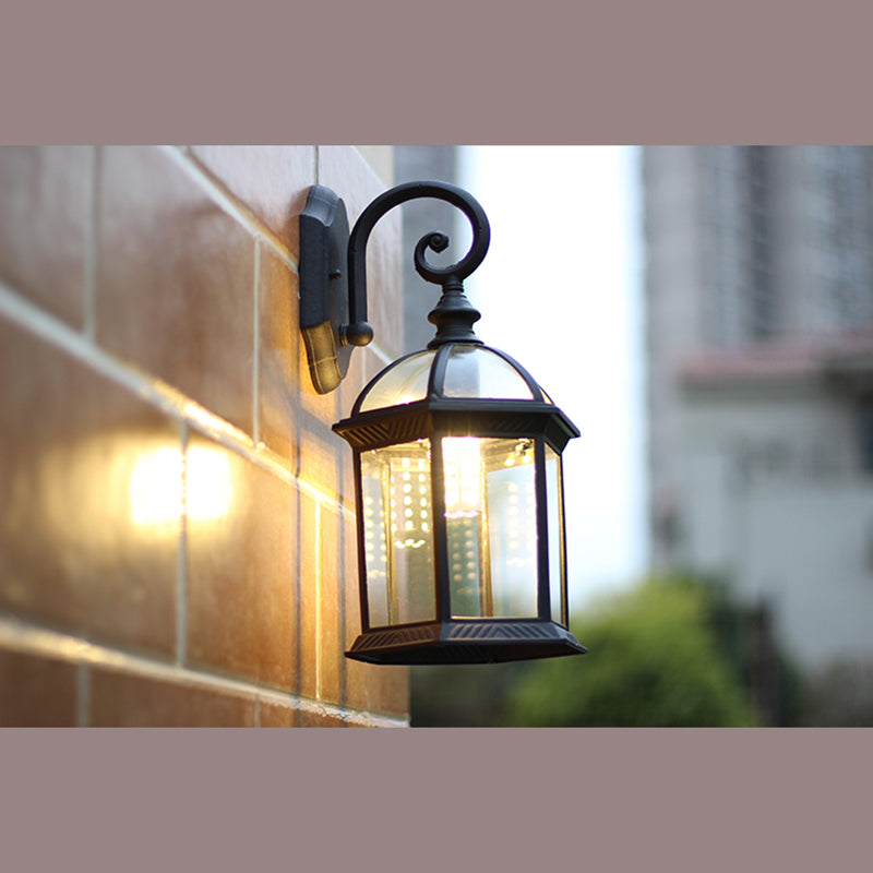 Zylinder klarer Glaswandhalterung 1-Licht Vintage Außenwandbeleuchtung