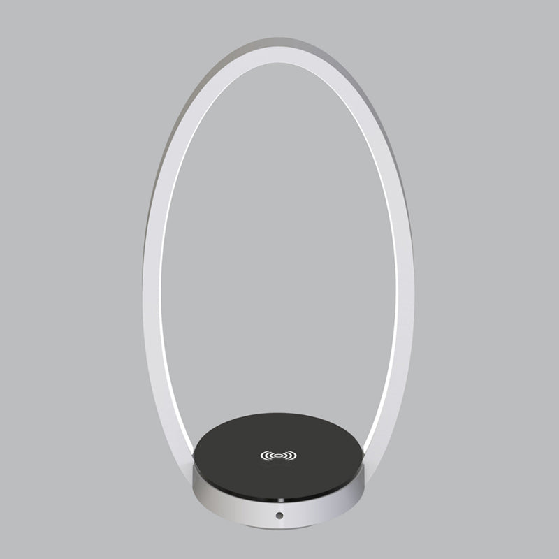 Chargeur sans fil en forme d'oeuf lampe à LEM nordique Métal Métal Lumière de nuit en blanc