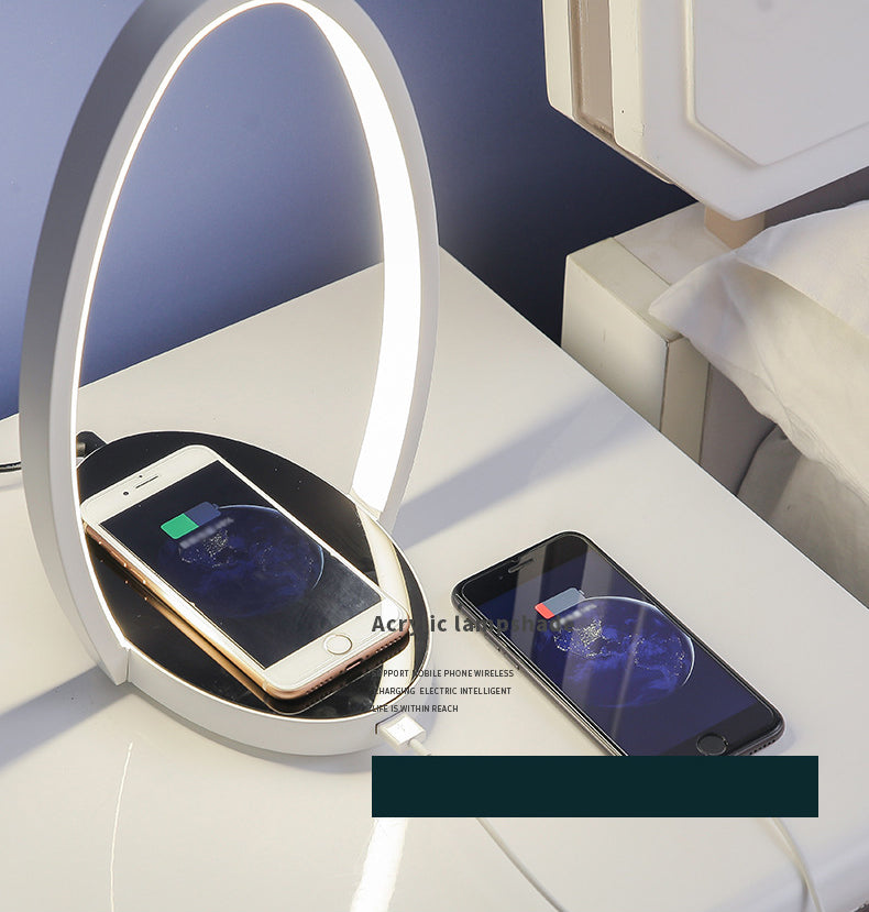 Chargeur sans fil en forme d'oeuf lampe à LEM nordique Métal Métal Lumière de nuit en blanc