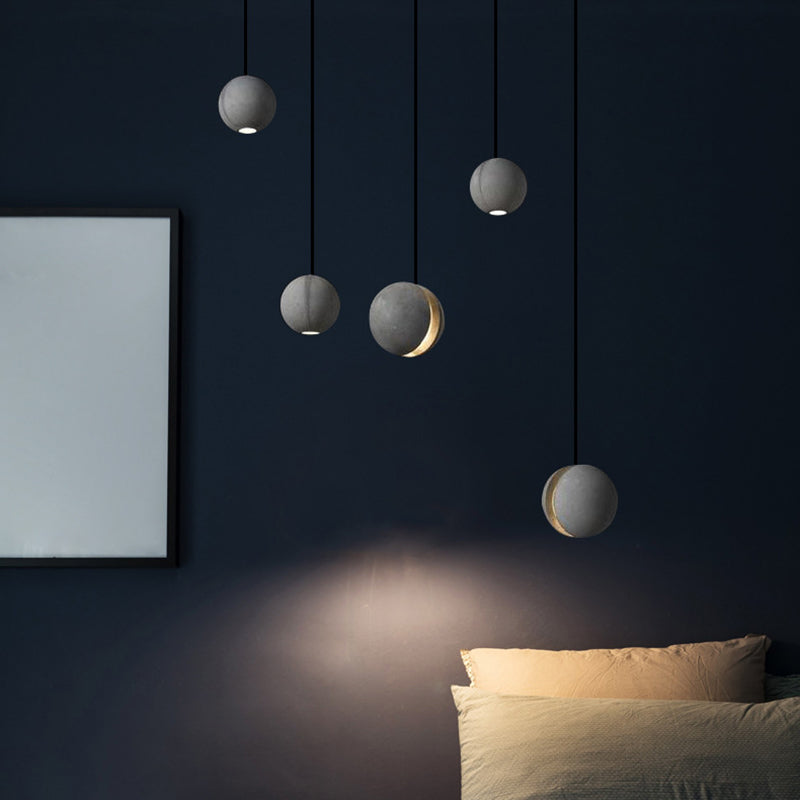 Modern Simplicity Round Ceiling Chandelier Cement Hanging Light for Living Room