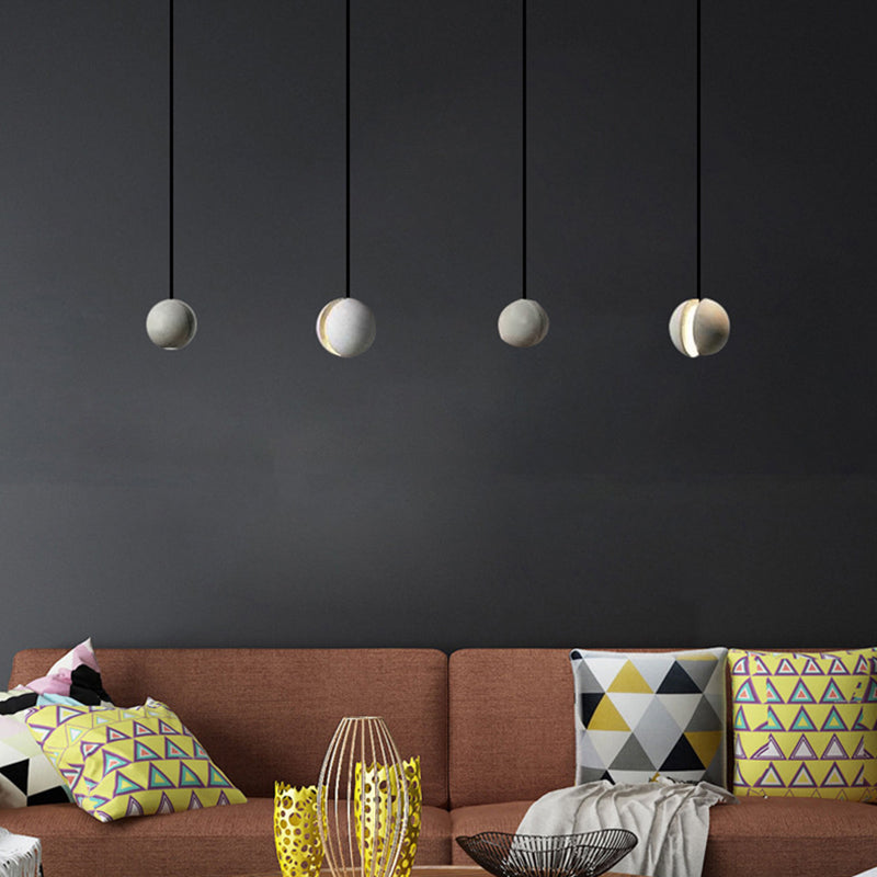 Modern Simplicity Round Ceiling Chandelier Cement Hanging Light for Living Room