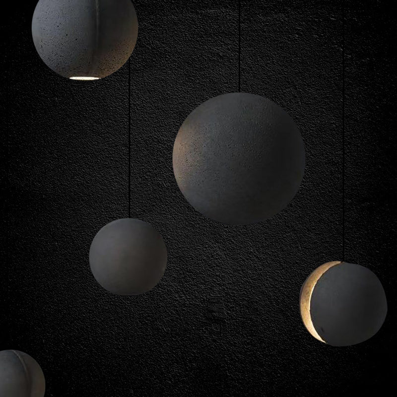Modern Simplicity Round Ceiling Chandelier Cement Hanging Light for Living Room