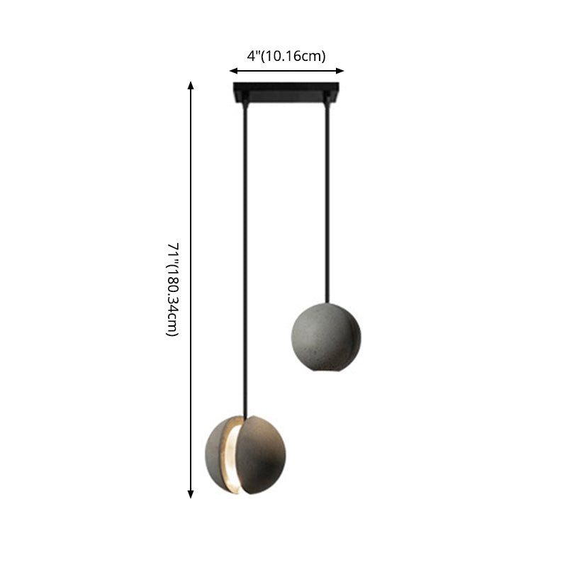 Modern Simplicity Round Ceiling Chandelier Cement Hanging Light for Living Room