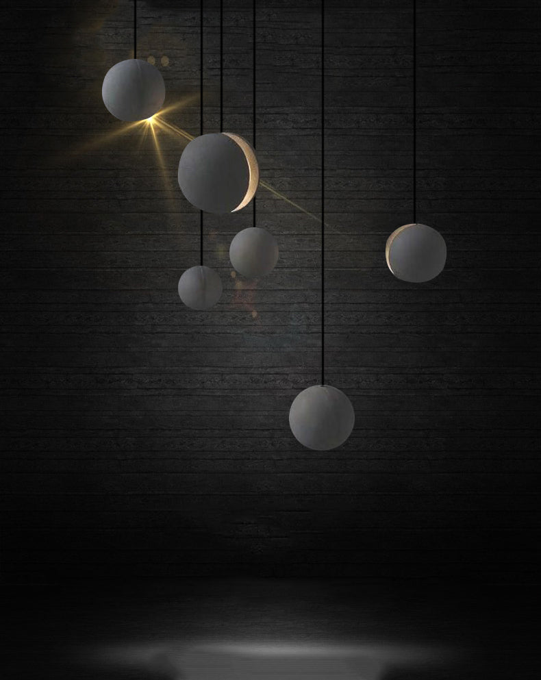 Modern Simplicity Round Ceiling Chandelier Cement Hanging Light for Living Room