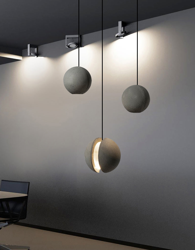 Modern Simplicity Round Ceiling Chandelier Cement Hanging Light for Living Room