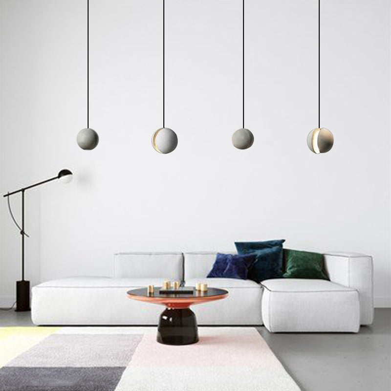 Modern Simplicity Round Ceiling Chandelier Cement Hanging Light for Living Room