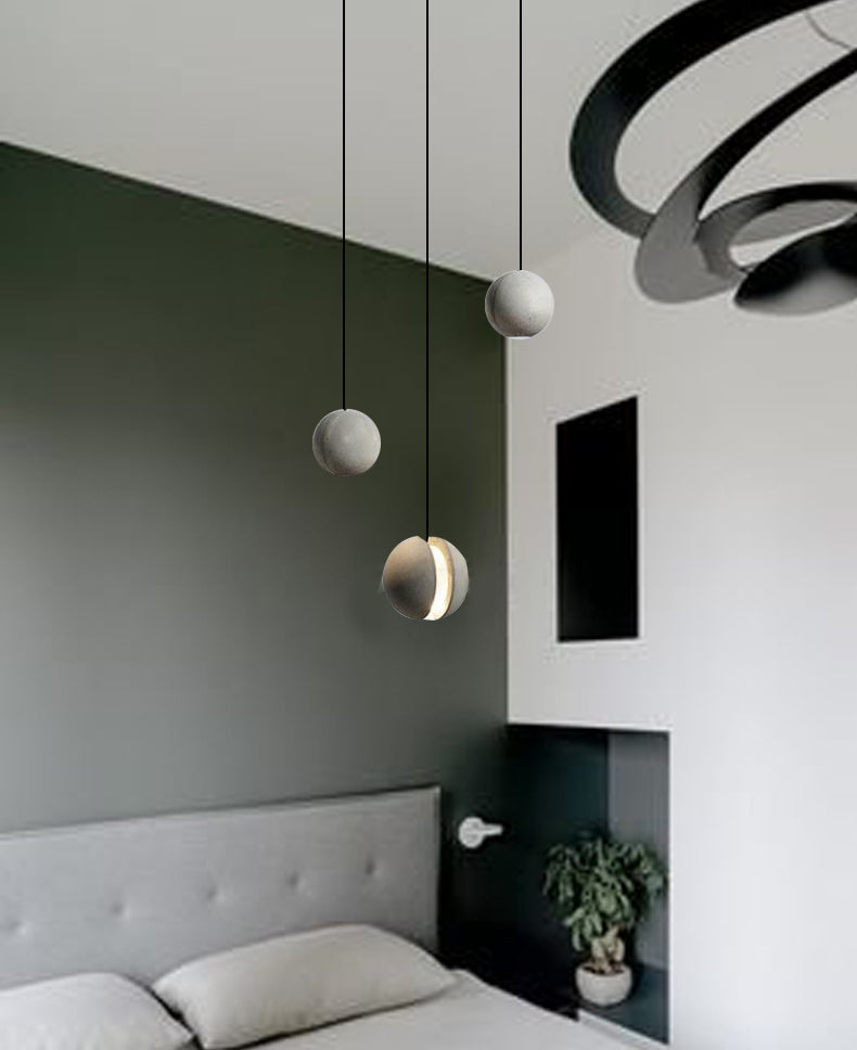 Modern Simplicity Round Ceiling Chandelier Cement Hanging Light for Living Room