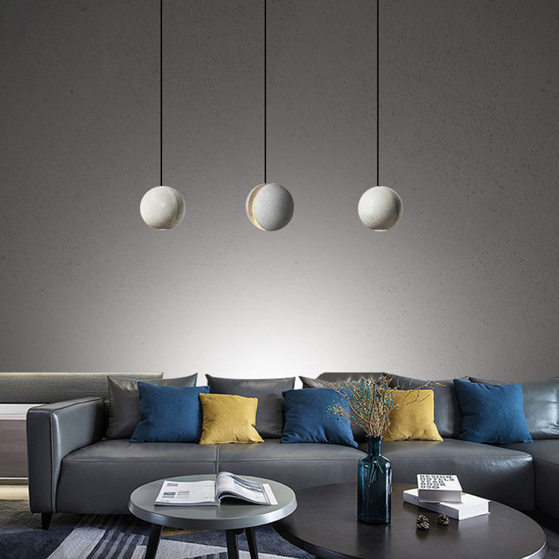 Modern Simplicity Round Ceiling Chandelier Cement Hanging Light for Living Room