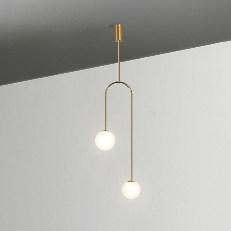 2 luci illuminazione a sospensione sferica moderna semplicità latte in vetro a soffitto a soffitto