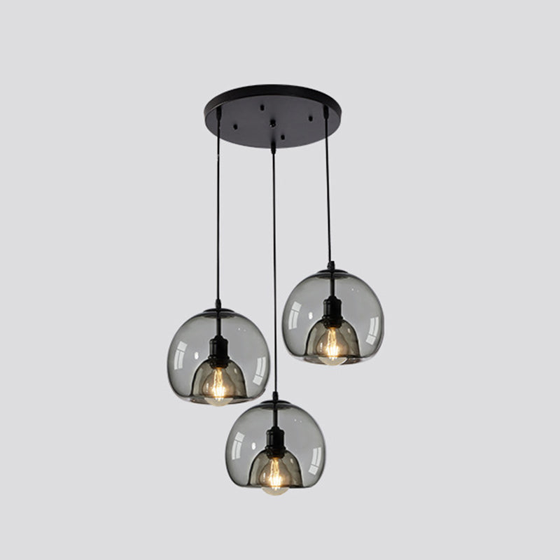 Modern Simplicity Round Cluster Pendant Light Glass Hanging Light for Living Room