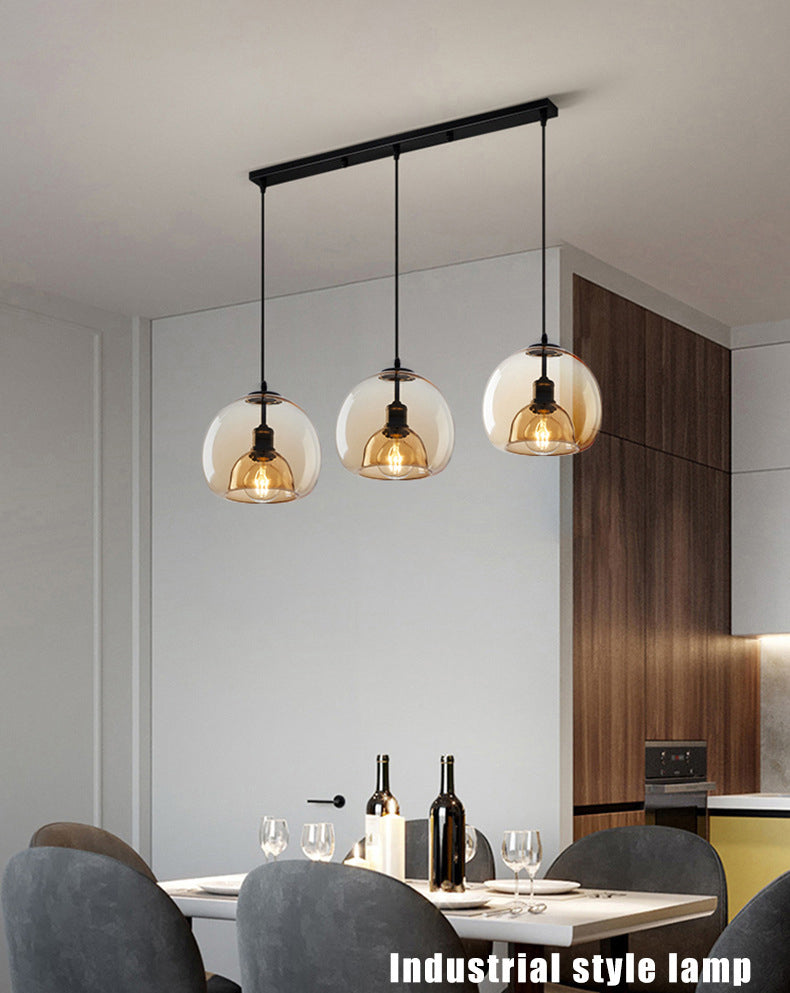 Modern Simplicity Round Cluster Pendant Light Glass Hanging Light for Living Room